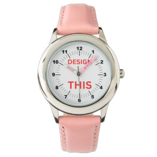BESTSELLER! Kinderuhr - Personalisiert - rosa ⌚ Armbanduhr