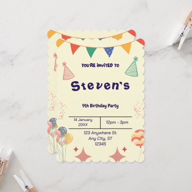 BESTSELLER! Kundenspezifische Einladung (Vorderseite/Rückseite Beispiel)