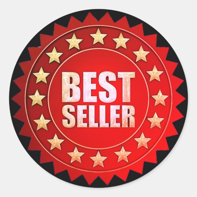 Bestseller Rot Runder Aufkleber (Vorderseite)