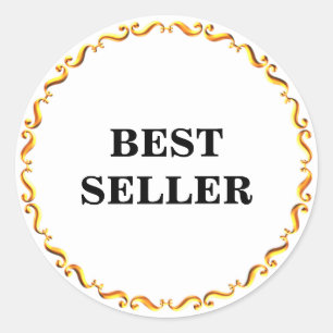 Bestseller und elegante goldene Rahmung Runder Aufkleber
