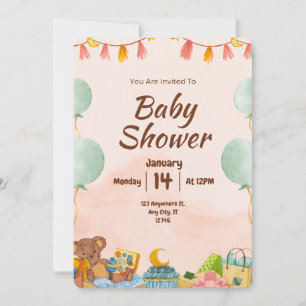 BESTSLELLER! Einladung der Babydusche