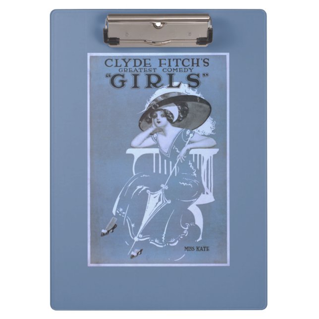 Bestste Komödie Clydes Fitchs, "Mädchen-" Theater Klemmbrett (Vorderseite)