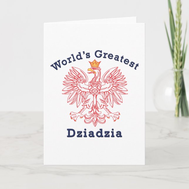 Bestster das Dziadzia der Welt Adler Karte (Vorderseite)
