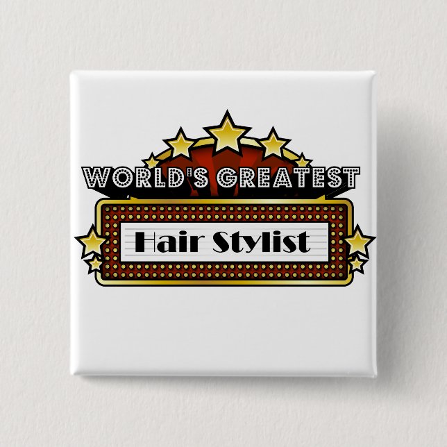 Bestster das Haar-Stylist der Welt Button (Vorderseite)