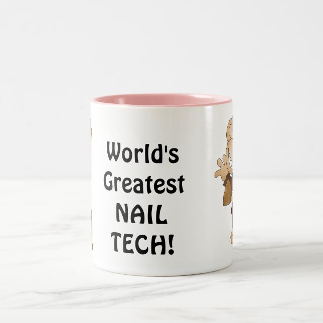 Bestster Tech der Nagel der Welt Zweifarbige Tasse (Mittel)