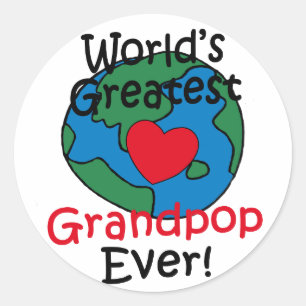 Beststes das Grandpop der Welt Herz Runder Aufkleber