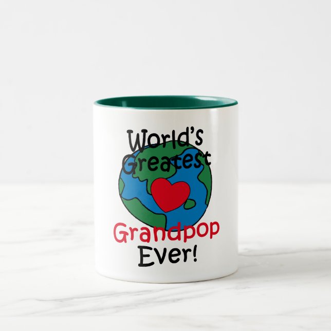 Beststes das Grandpop der Welt Herz Zweifarbige Tasse (Mittel)