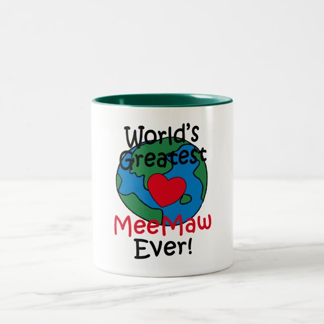 Beststes das MeeMaw der Welt Herz Zweifarbige Tasse (Mittel)
