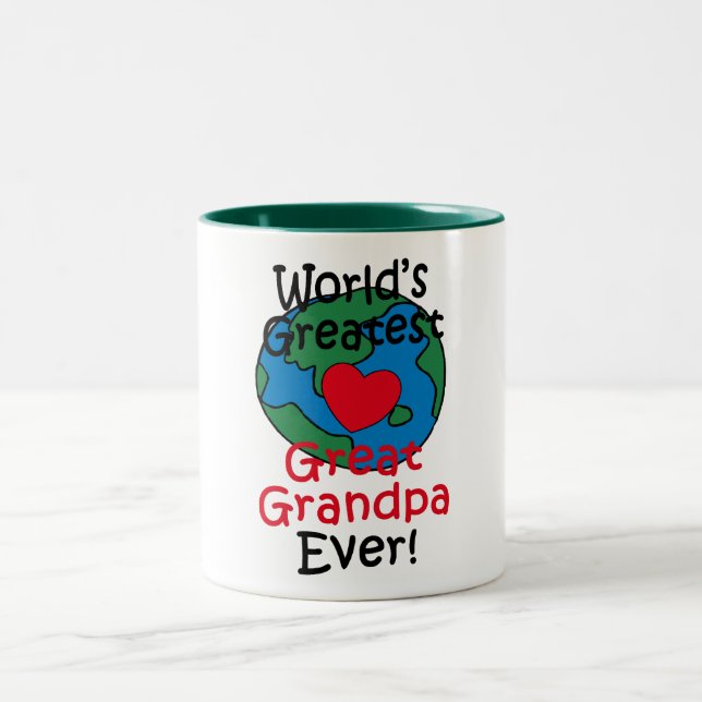 Beststes großes der Großvater-Herz der Welt Zweifarbige Tasse (Mittel)