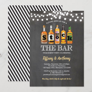 Bestücken Sie die Bar-Chalkboard-Verbindungspartei Einladung