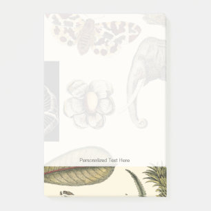 Bestückte Tiere auf Creme-Hintergrund gemalt Post-it Klebezettel