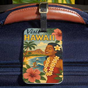 Besuch auf Hawaii in der Mitte des Jahrhunderts To Gepäckanhänger