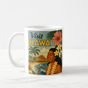 Besuch auf Hawaii in der Mitte des Jahrhunderts To Kaffeetasse