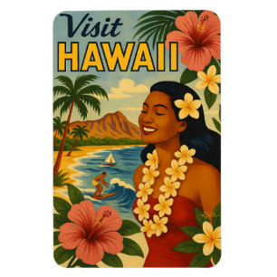 Besuch auf Hawaii in der Mitte des Jahrhunderts To Magnet