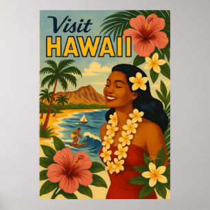 Besuch auf Hawaii in der Mitte des Jahrhunderts To Poster