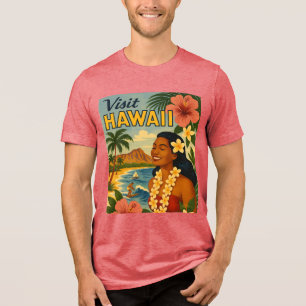 Besuch auf Hawaii in der Mitte des Jahrhunderts To Tri-Blend Shirt