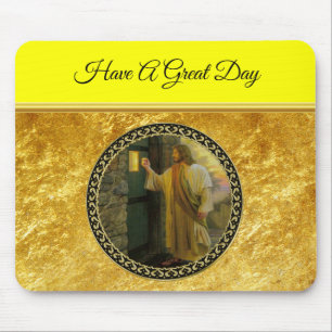 Besuch bei Morgengrauen Jesus klopfen an einer rus Mousepad