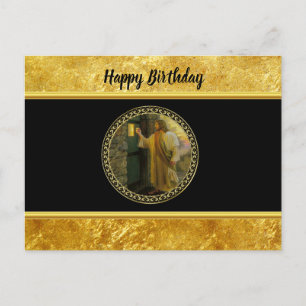 Besuch bei Morgengrauen Jesus klopfen an einer rus Postkarte