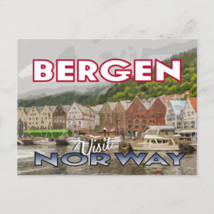 Besuch... Bergen, Norwegen - Postkarte