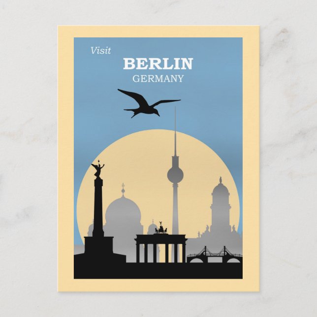 Besuch Berlin, Deutschland Postkarte (Vorderseite)