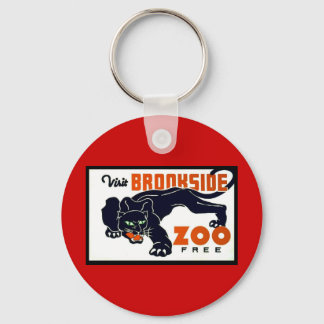Besuch Brookside Zoo frei - WPA-Plakat - Schlüsselanhänger