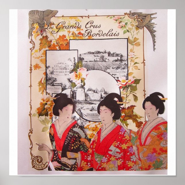 Besuch der Reiseagentur - Collage-Kunst Poster (Vorne)