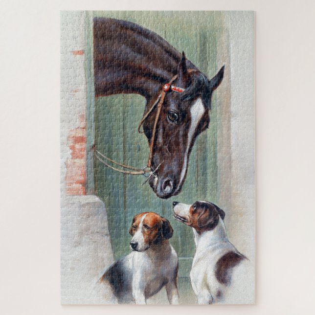 Besuch der Stallungen von Carl Reichert Puzzle (Vertikal)