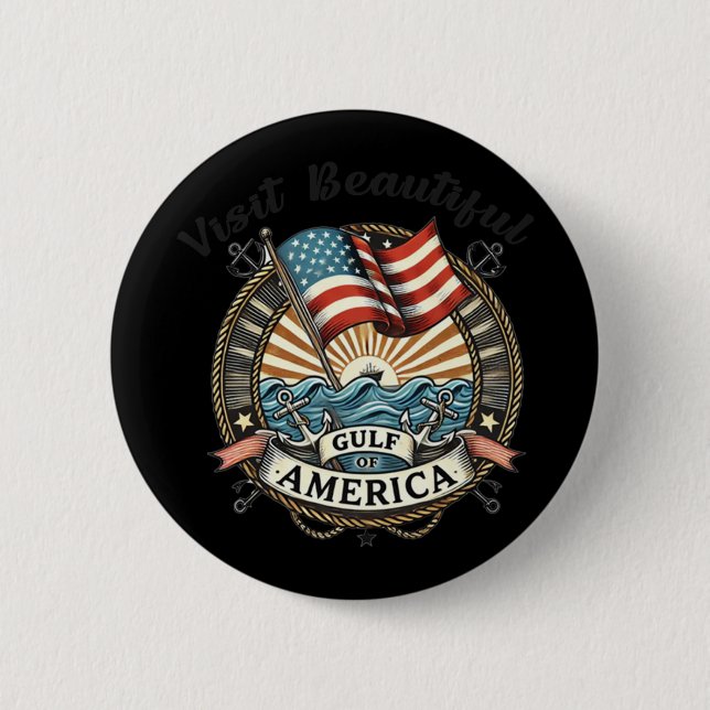 Besuch des schönen Golfs von Amerika Button (Vorderseite)