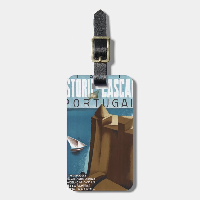 Besuch Estoril Cascais Portugal Gepäckanhänger (Vorderseite vertikal)