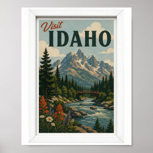 Besuch Idaho Reise Vintage Poster