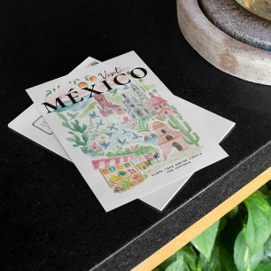 Besuch in México Aquarell-Reisepostkarte Postkarte