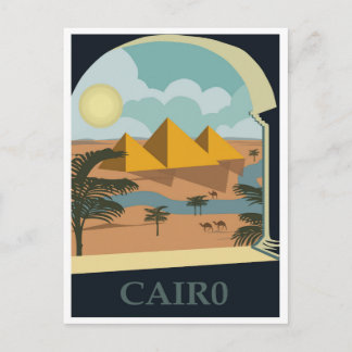 Besuch Kairo - Ägypten - Vintage Reise Postkarte