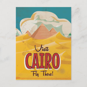 Besuch Kairo Ägypten Vintage Reiseplakat Postkarte