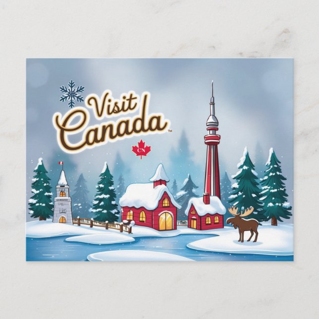 Besuch Kanada im Winter Postkarte (Vorderseite)