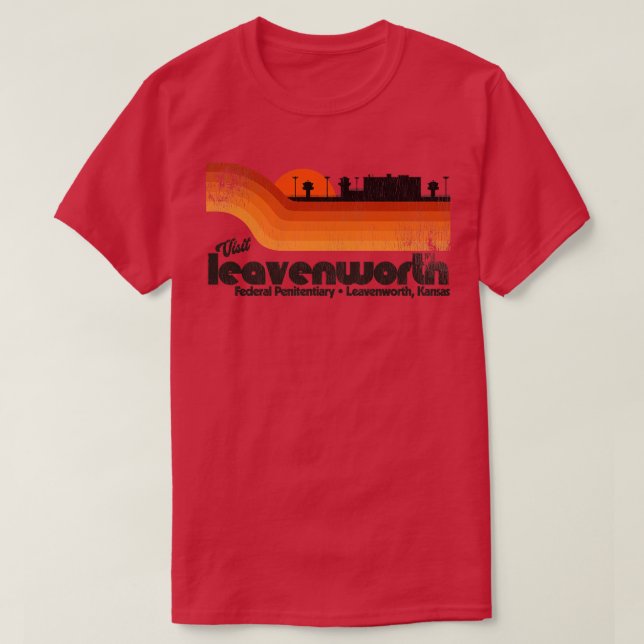 Besuch Leavenworth Gefängnis Retro Tourist Souveni T-Shirt (Design vorne)