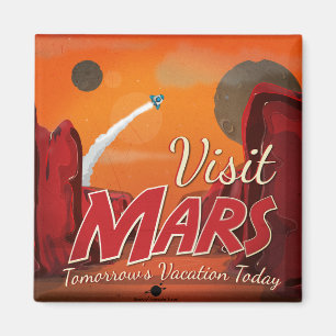 Besuch Mars Vintage Poster Magnet