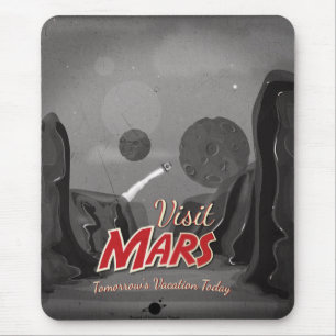 Besuch Mars Vintage Poster Mousepad