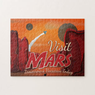 Besuch Mars Vintage Poster Puzzle