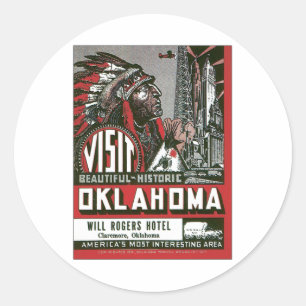 Besuch Oklahoma OKAYusa Vintag Runder Aufkleber