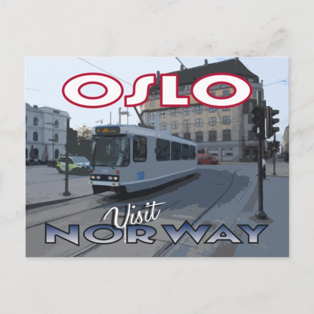 Besuch... Oslo, Norwegen - Postkarte (Vorderseite)