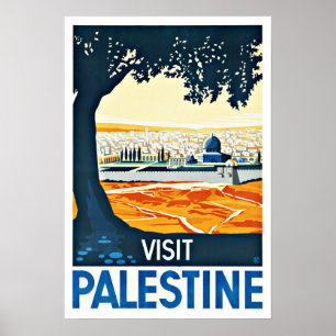 Besuch Palästina Vintage Reise Poster