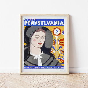 Besuch Pennsylvania Vintage Travel Poster