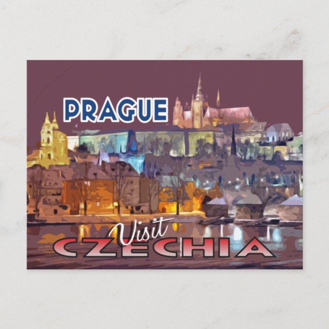 Besuch... Prag, Tschechien Postkarte (Vorderseite)