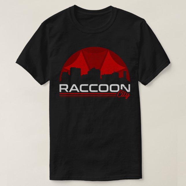 Besuch Raccoon Stadt T-Shirt (Design vorne)