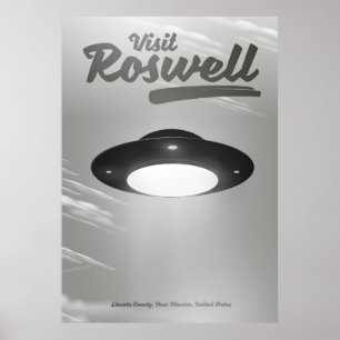 Besuch Roswell UFO Vintage Poster