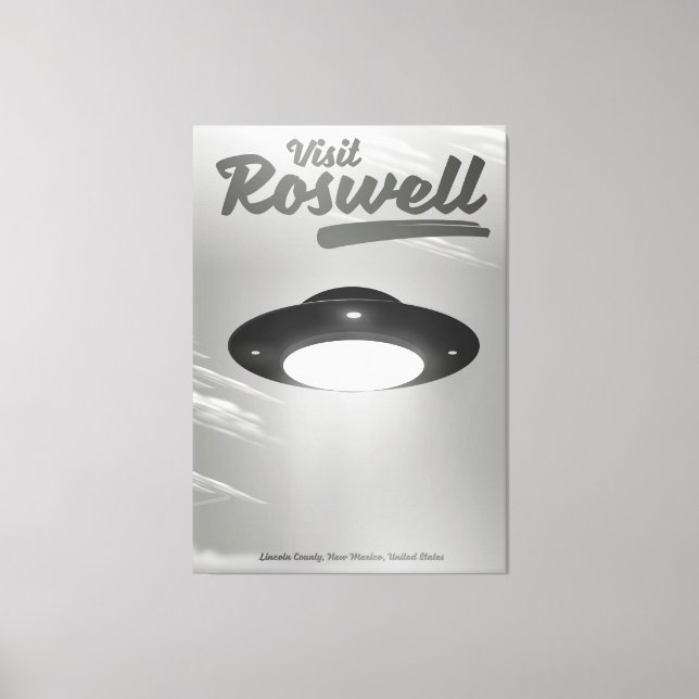Besuch Roswell UFO Vintage Poster Leinwanddruck (Vorderseite)