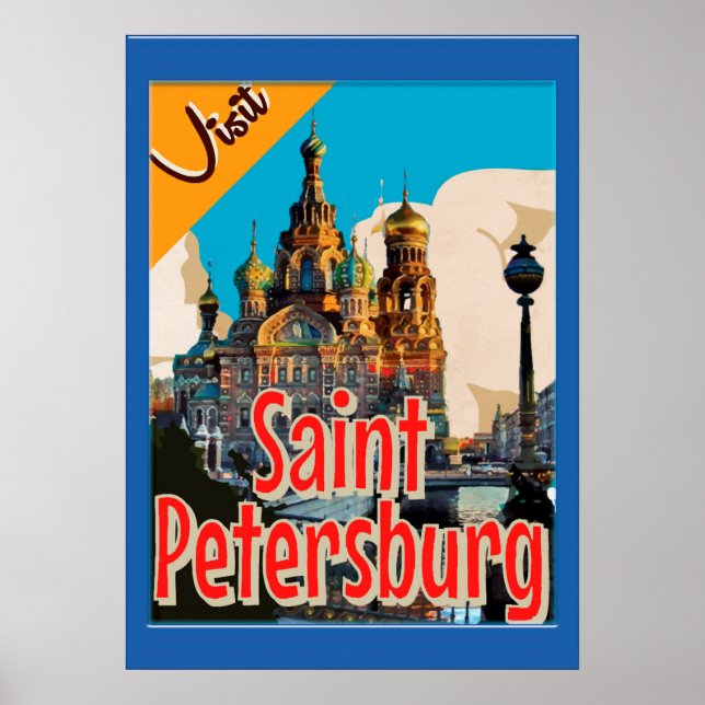Besuch Sankt Petersburg Vintage Poster Remastered (Vorne)