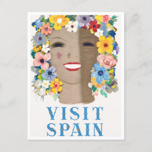 Besuch Spanien Vintage Reise Postkarte