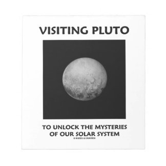 Besuch von Pluto, um Geheimnisse des Sonnensystems Notizblock