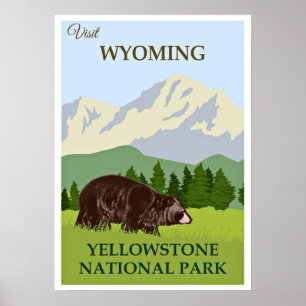 Besuch Wyoming, Yellowstone Nationalpark Poster
